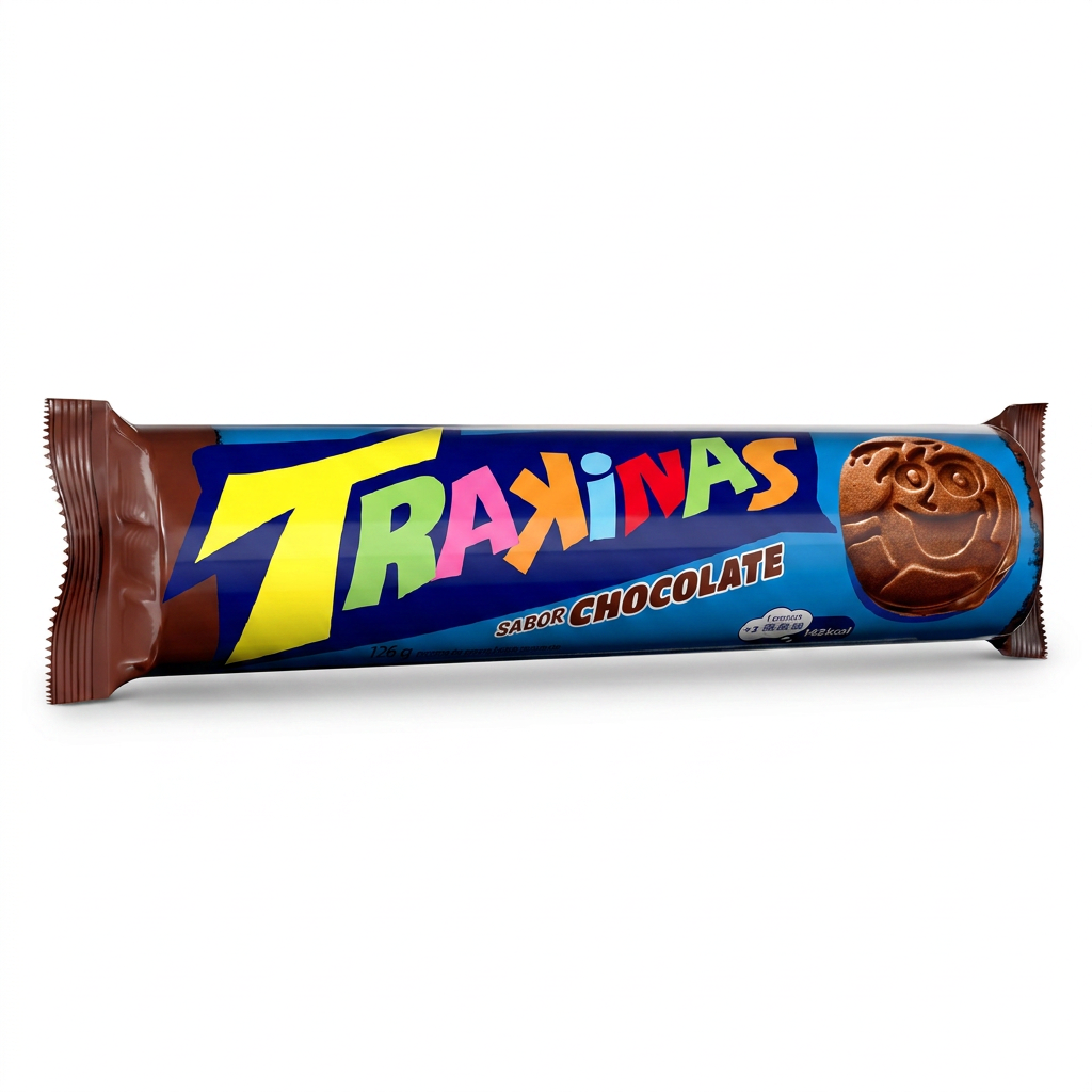 Biscoito Recheado Chocolate Trakinas Mondelez 126 gr