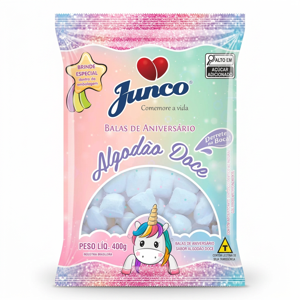 Bala Delícia Algodão Doce Junco 400 gr