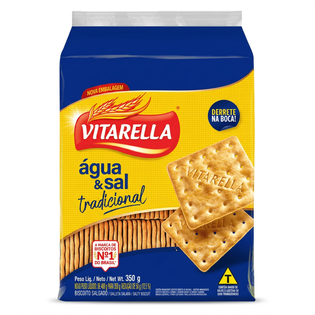 Biscoito Agua e Sal Tradicional - Vitarella 350 gr