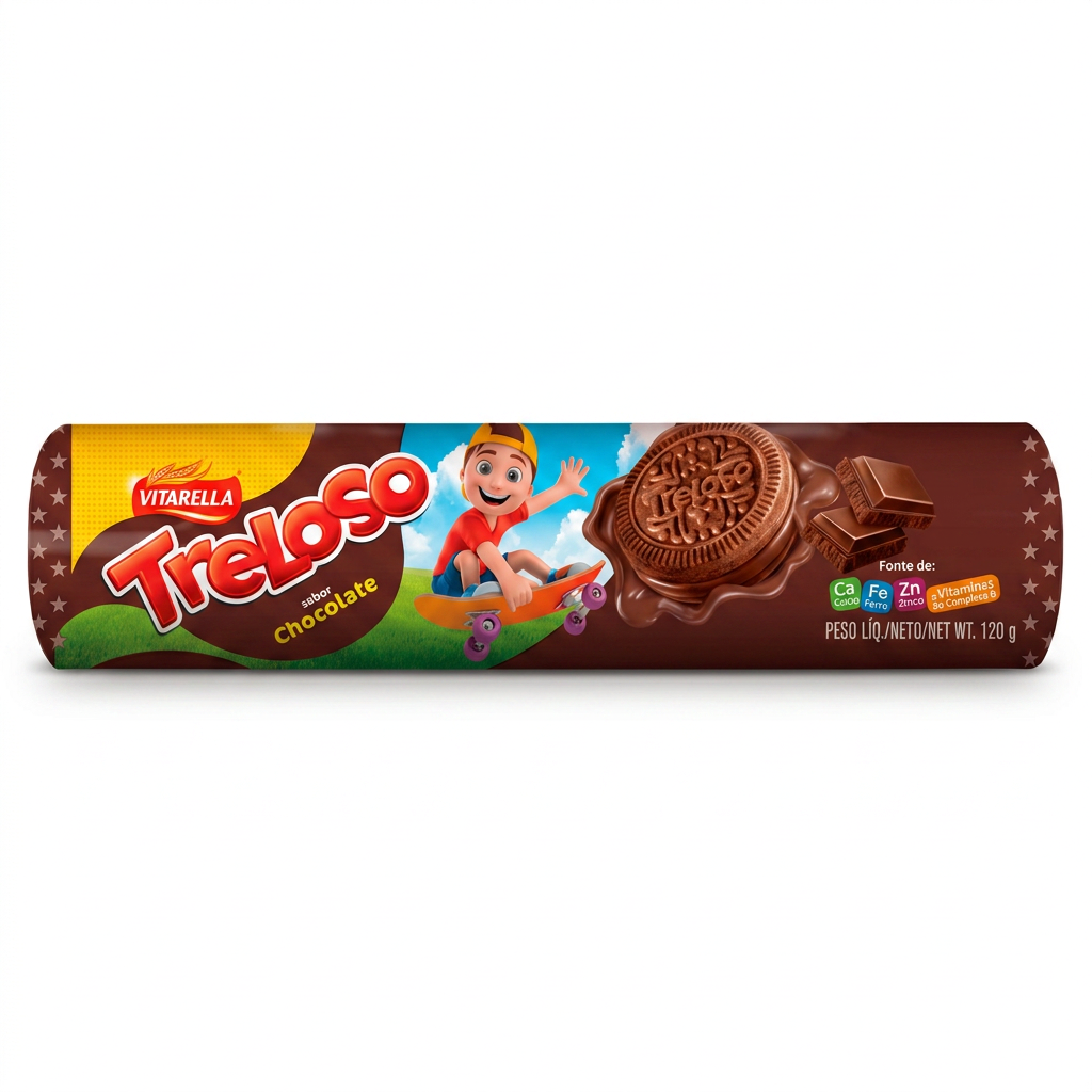 Biscoito Recheado Treloso Chocolate - Vitarella 120 gr