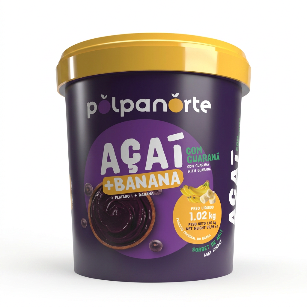 Açaí Polpa Norte com Banana - 6 x 1,02kg